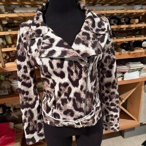 Leopard‎ Print Moto Jacket for Women